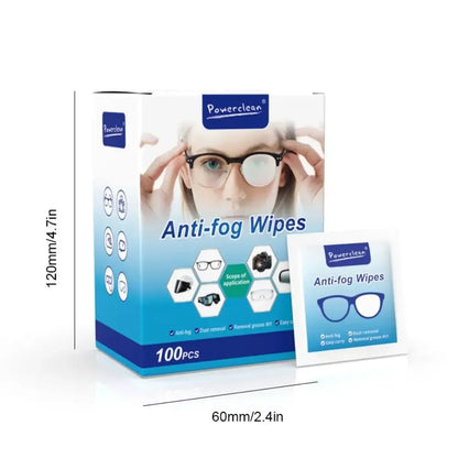 CrystalClear Anti-Fog Lens Wipes (100 Pack)
