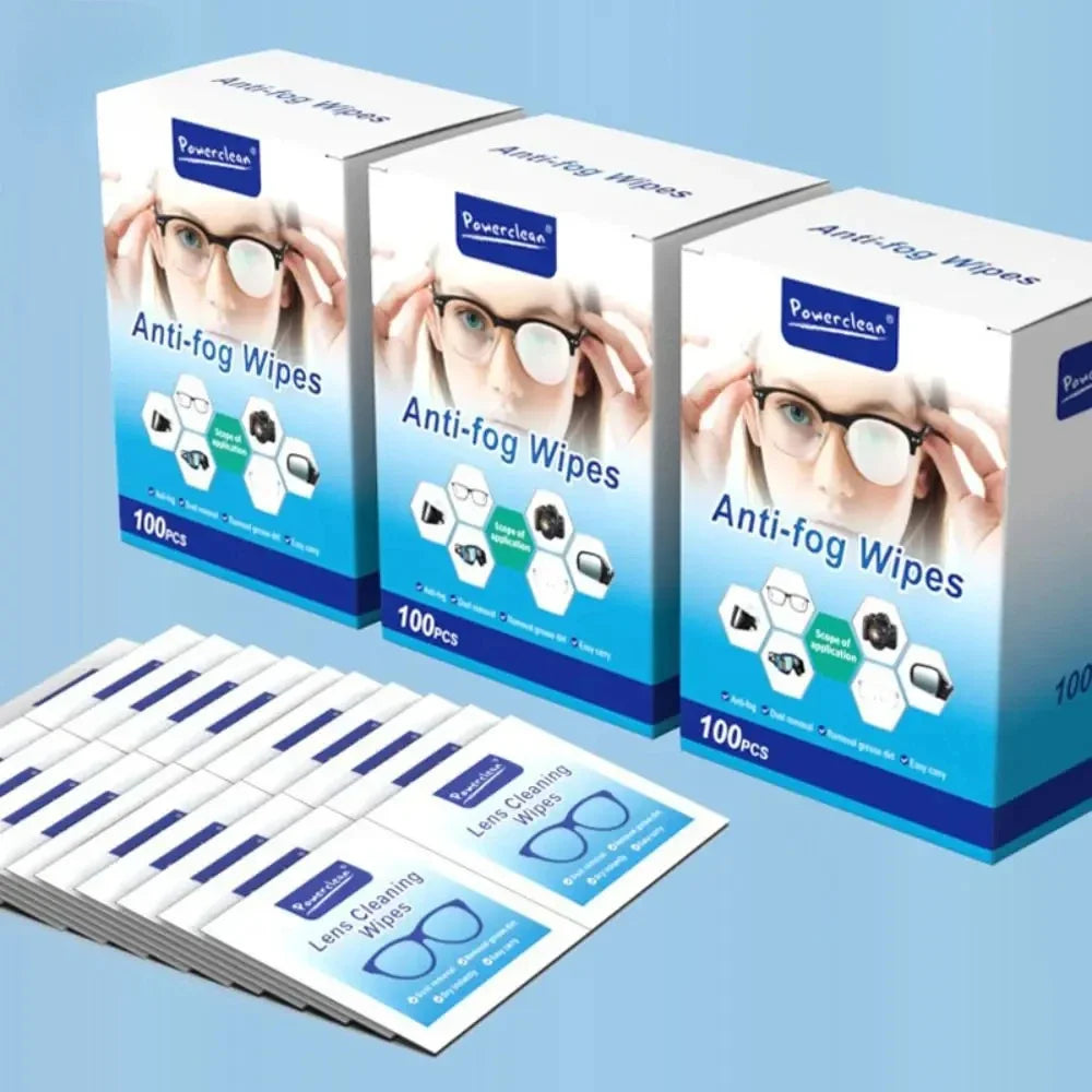 CrystalClear Anti-Fog Lens Wipes (100 Pack)