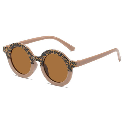 Mini Shades Round 133mm – Pink Leopard