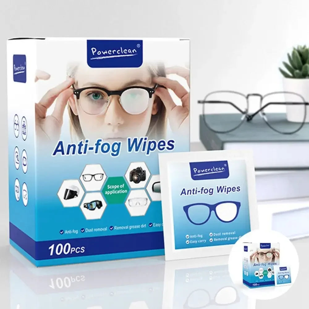 CrystalClear Anti-Fog Lens Wipes (100 Pack)