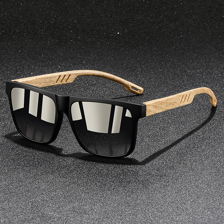 Woodgrain Square Mirror