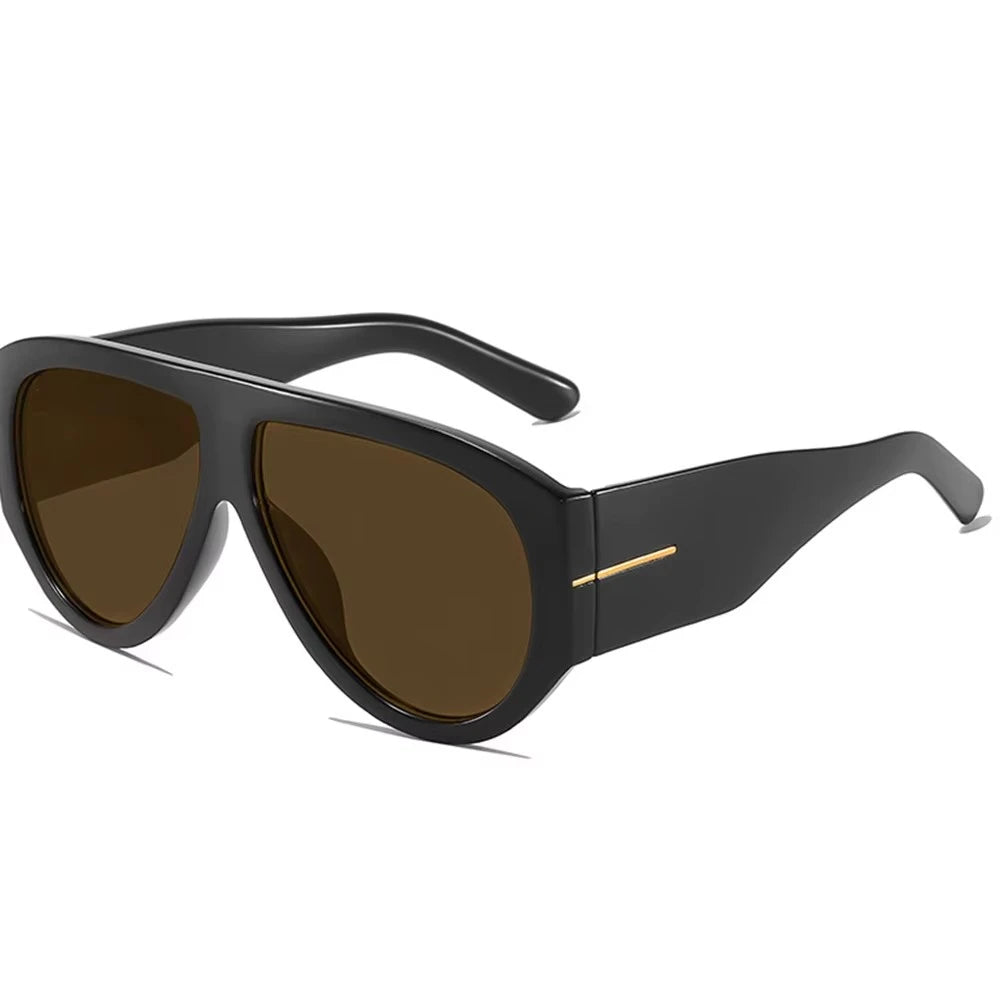 Nova Oversized Cat-Eye – Black / Brown Lens