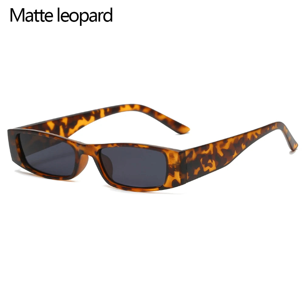 Retro Glam Rectangle 142mm – Matte Leopard