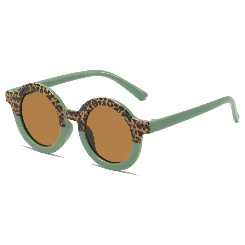 Mini Shades Round 133mm – Green Leopard
