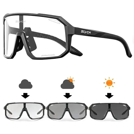 TrailShift Photochromic Cycling Glasses – Black
