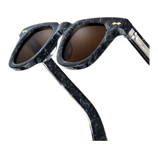 Harlow Chunky Square Acetate – Marble Black / Brown